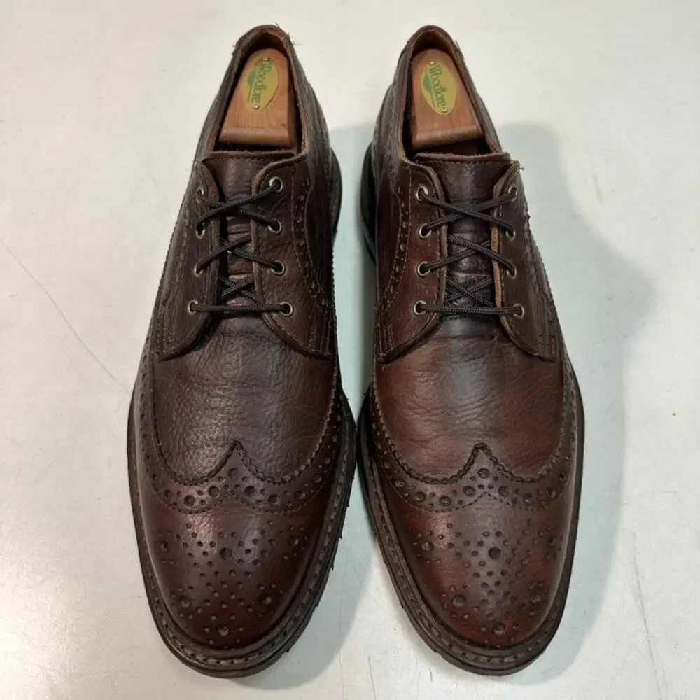 EUC Allen Edmonds x Brooks Brothers Longwing Wingtip Waxed Brown USA 10 D